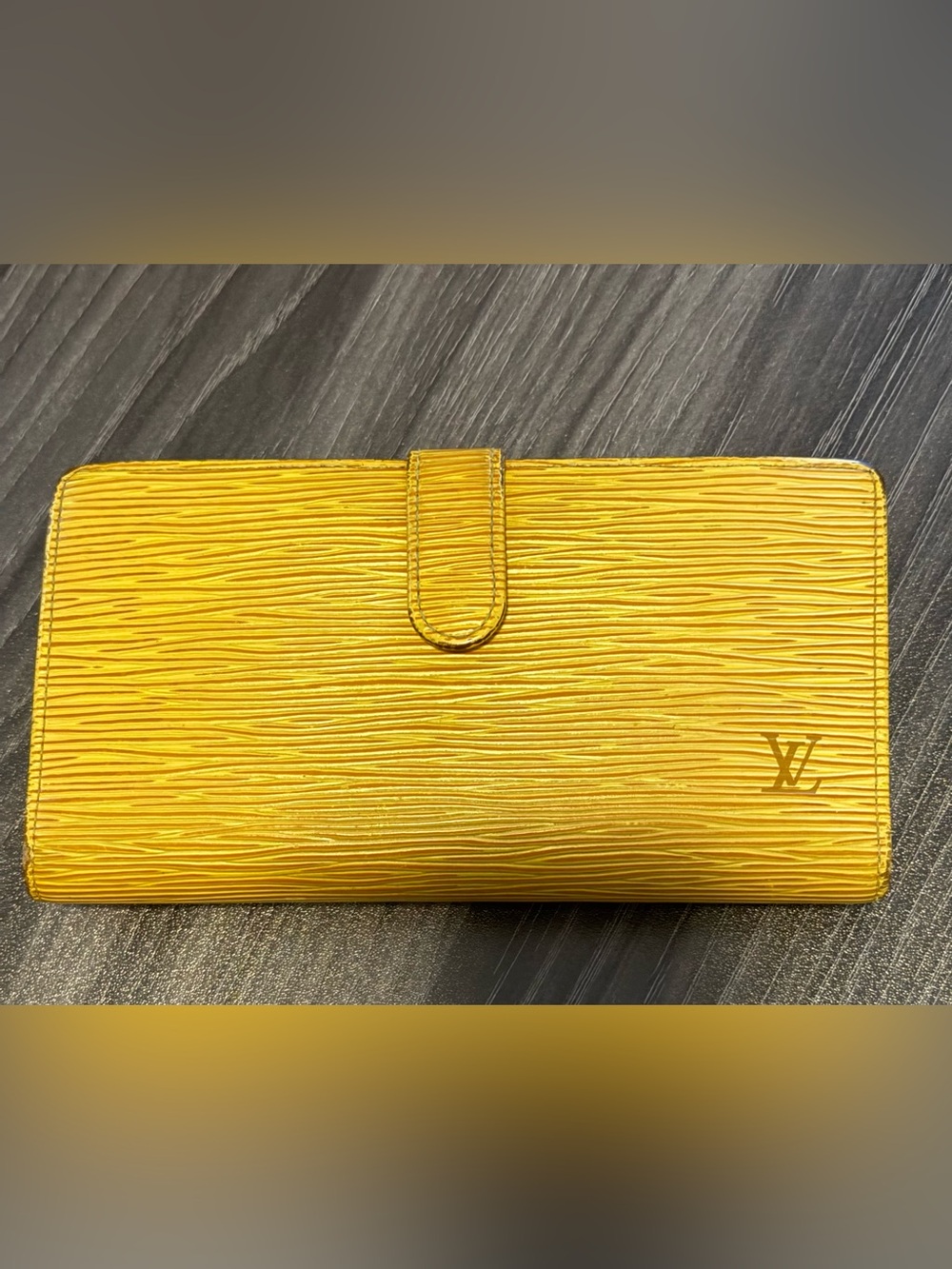 Authentic LV Mustard Yellow Epi Leather French Wallet